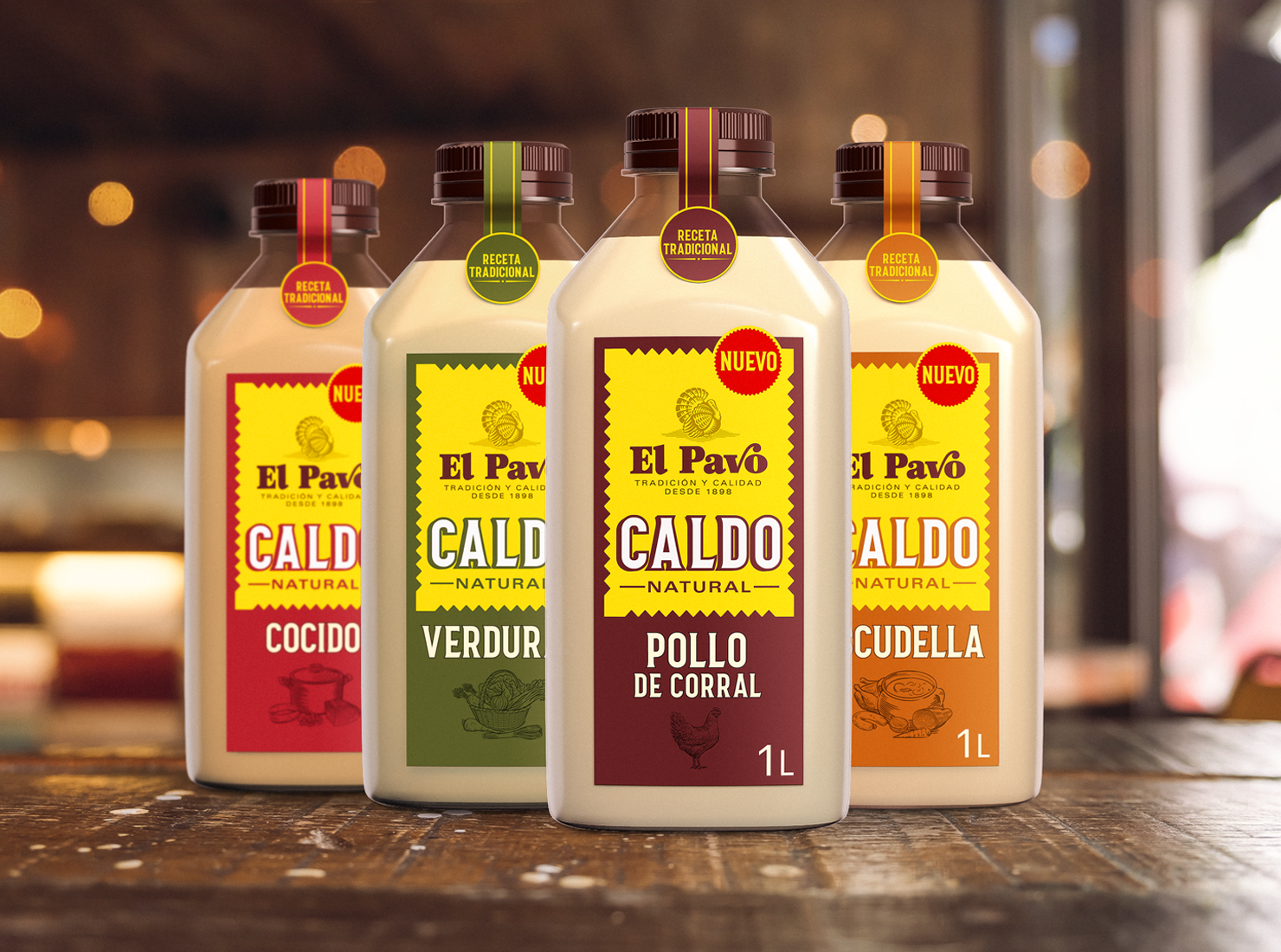 Gama productos Caldos Naturales El Pavo